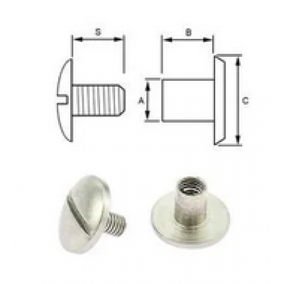 Boekschroef  M4/6 per 5 st. RVS